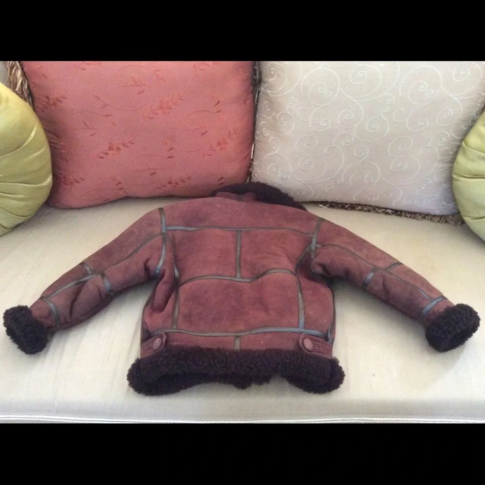 Toddler 100% Sheepskin Shearling brown coat sz.18-24 month